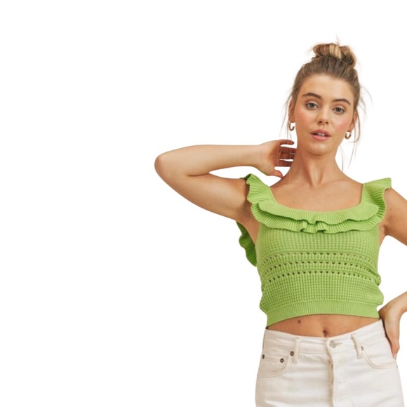 Lush Alessandra Lime Tank Top - Picture 1 of 7